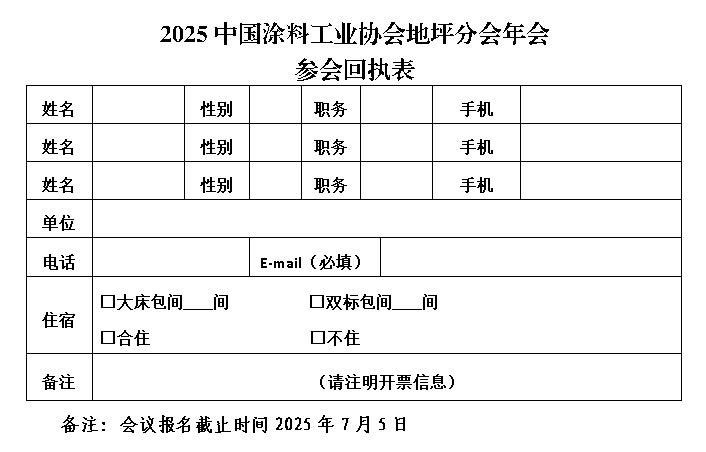 參會回執表